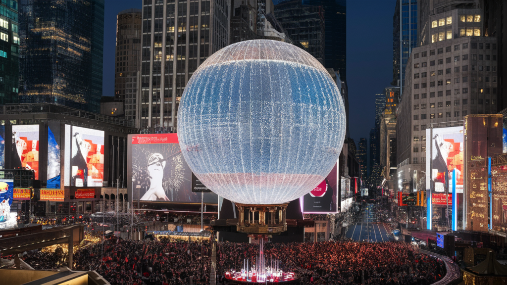Bola de Times Square descendiendo en Año Nuevo